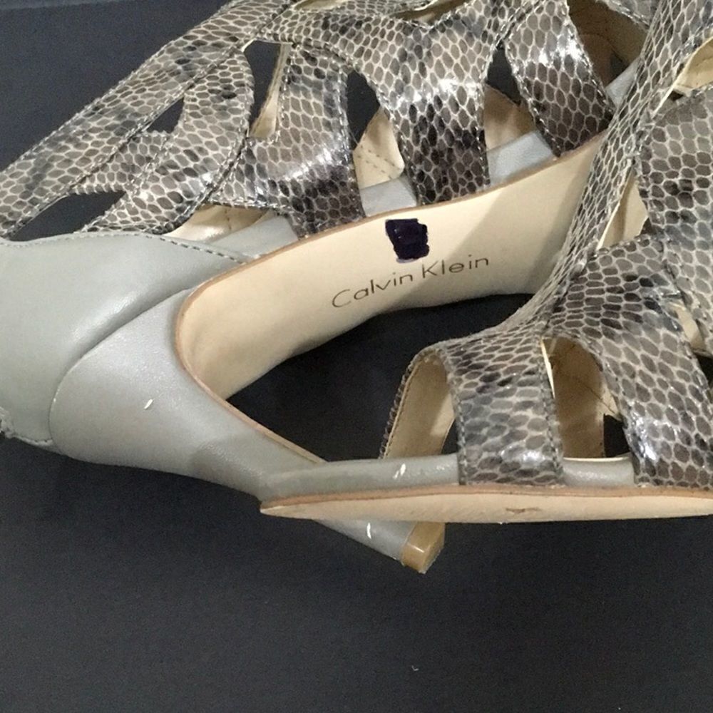 Calvin Klein Gray Python embossed heels - image 9